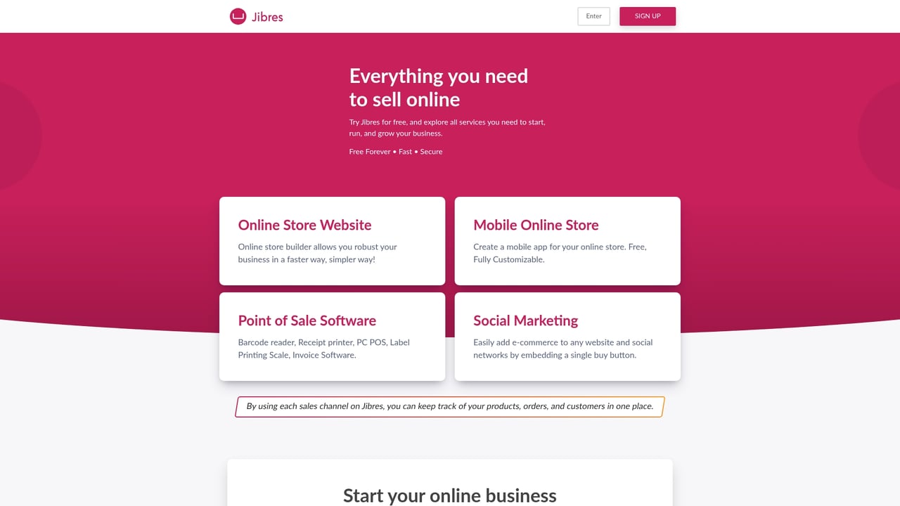 Screenshot of Jibres website