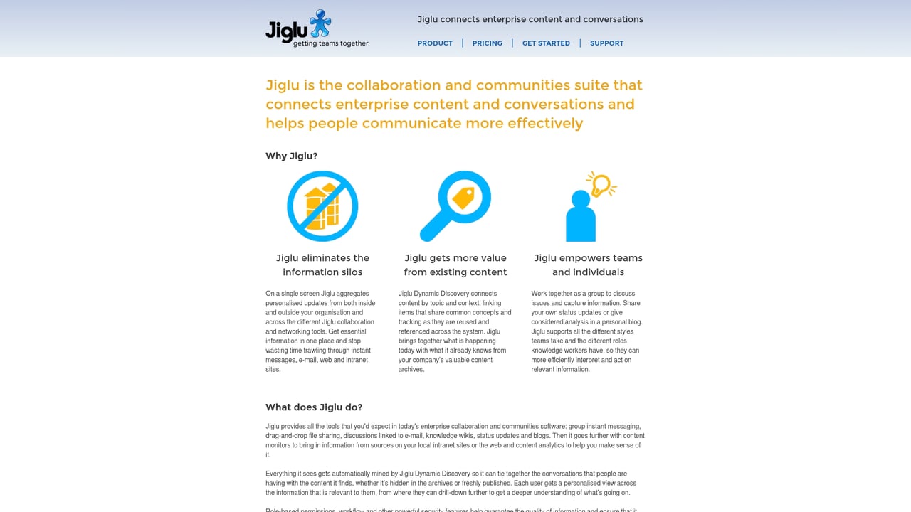 Screenshot of Jiglu website