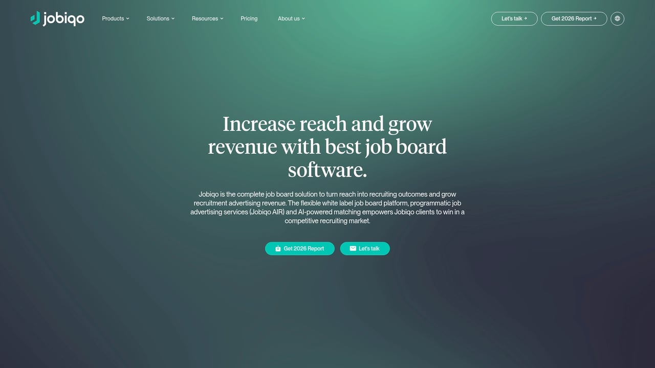 Screenshot of Jobiqo website