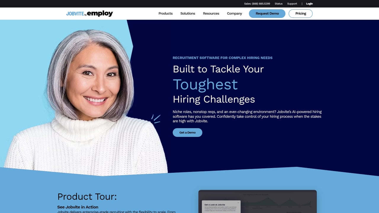 Screenshot of Jobvite website