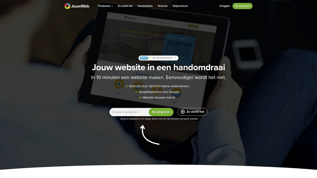 Screenshot of JouwWeb website