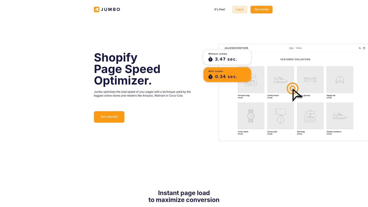 Screenshot of Jumbo website
