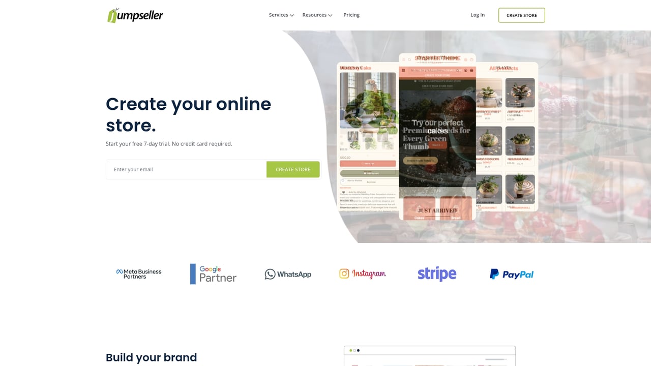 Screenshot of Jumpseller website