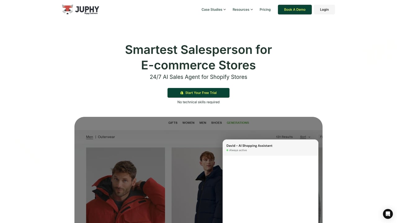 Screenshot of Juphy website