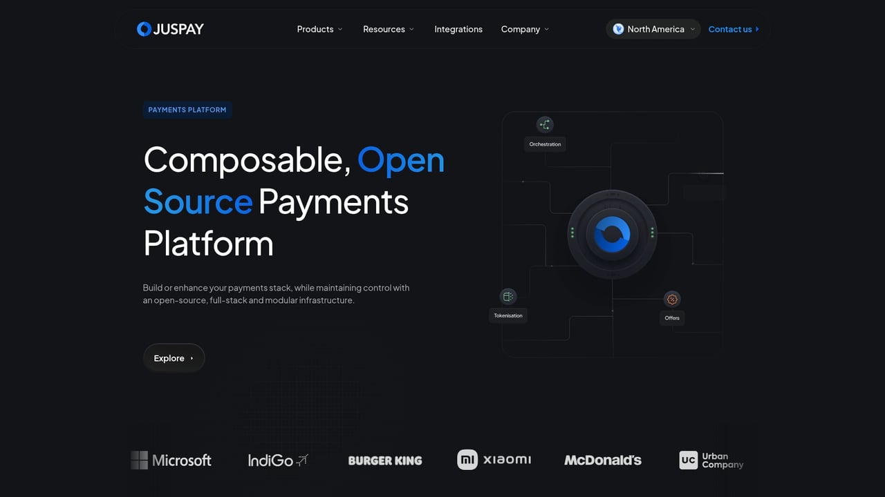 Screenshot of Juspay website