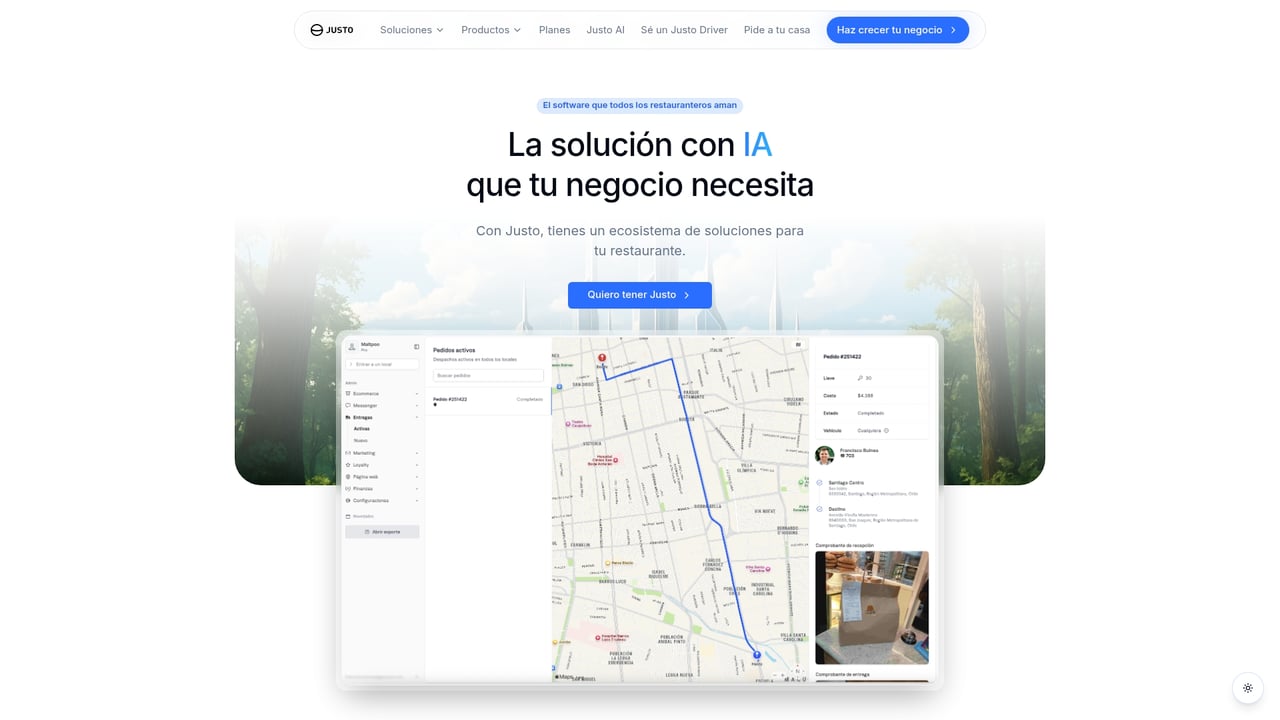 Screenshot of JUST website