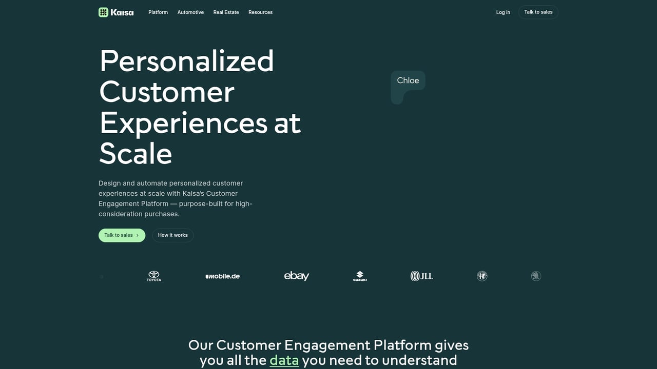 Screenshot of Kaisa website