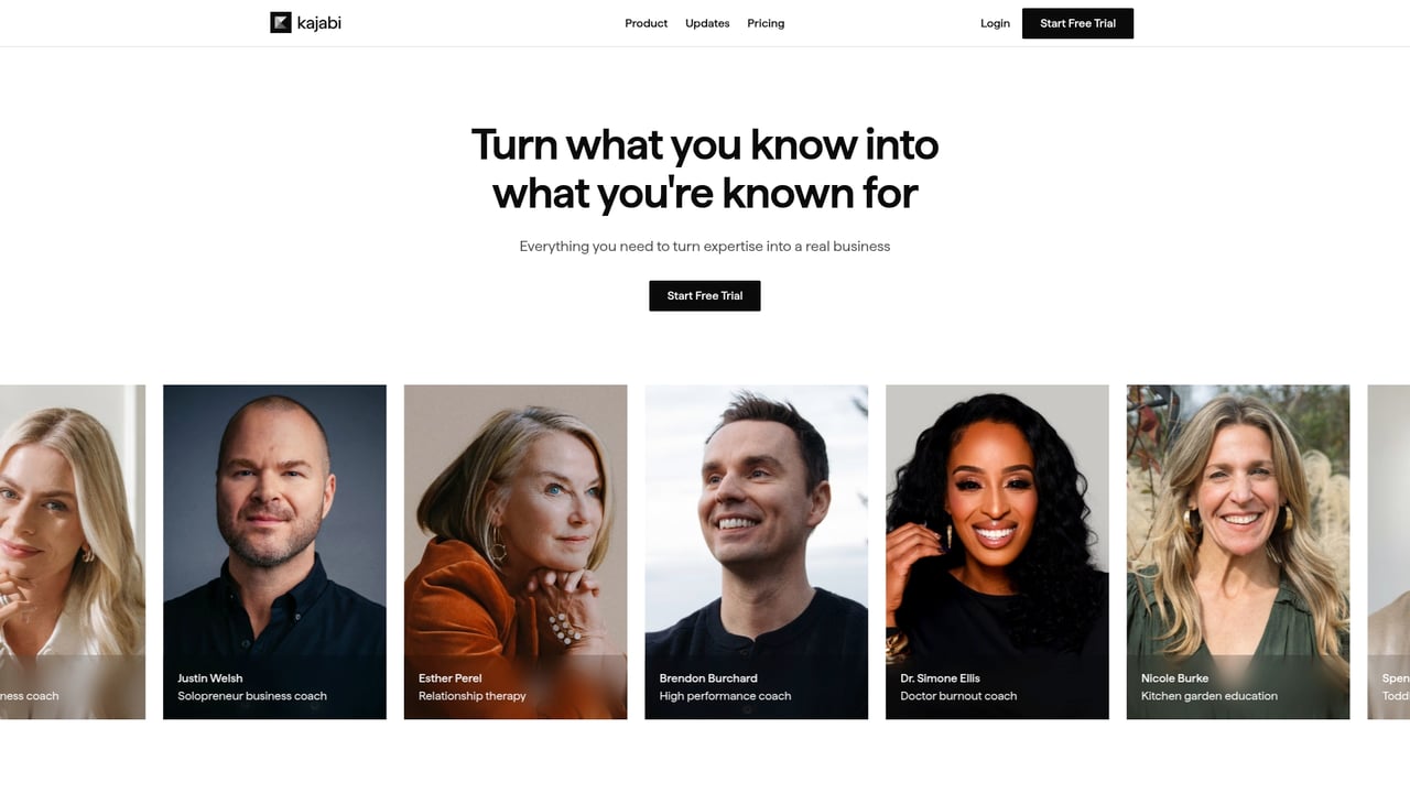 Screenshot of Kajabi website