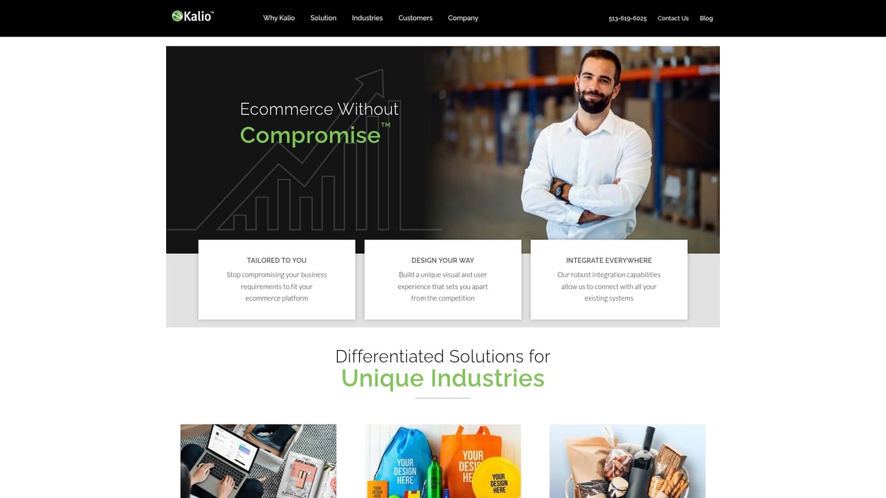 Screenshot of Kalio website