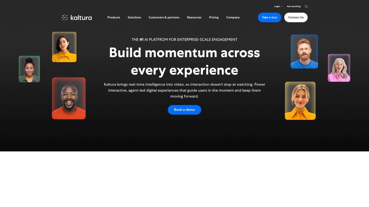 Screenshot of Kaltura website