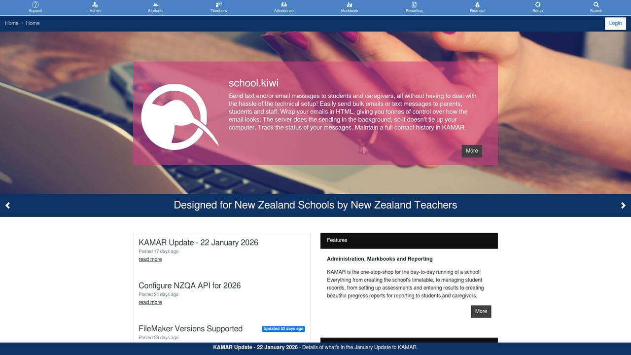 Screenshot of KAMAR website