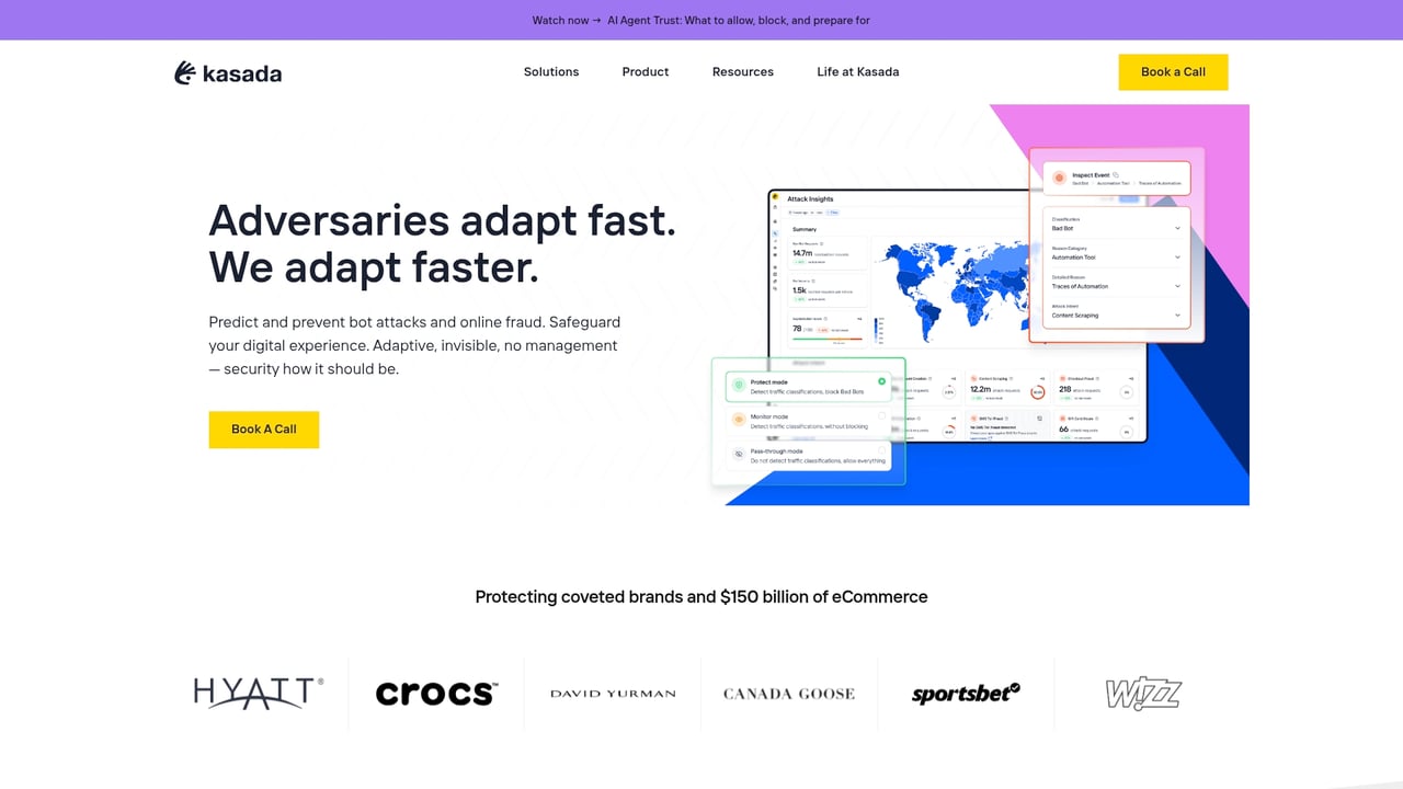 Screenshot of Kasada website