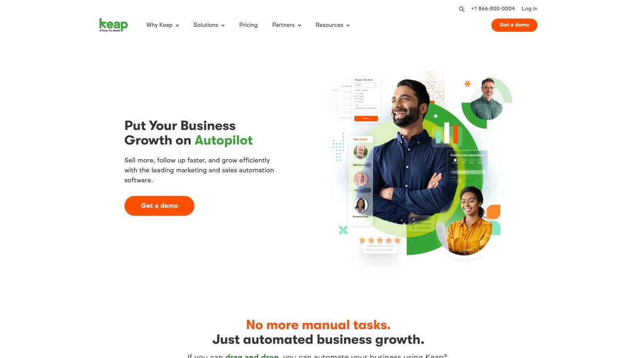 Screenshot of Keap website