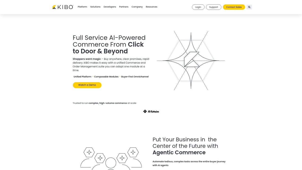 Screenshot of Kibo Commerce website
