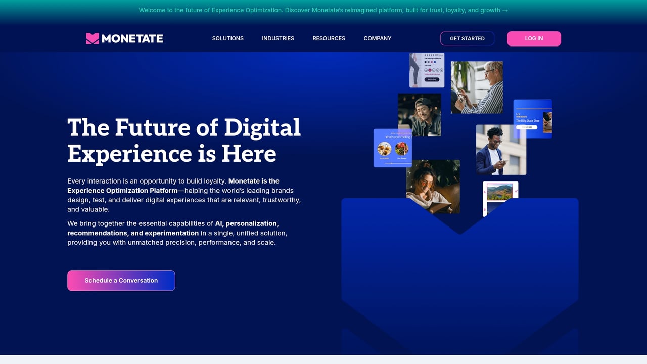 Screenshot of Kibo Personalization website