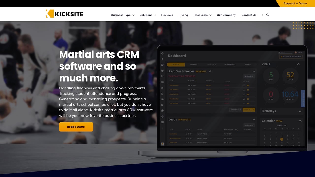 Screenshot of Kicksite website