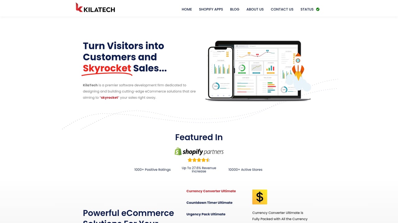 Screenshot of Kilatech website