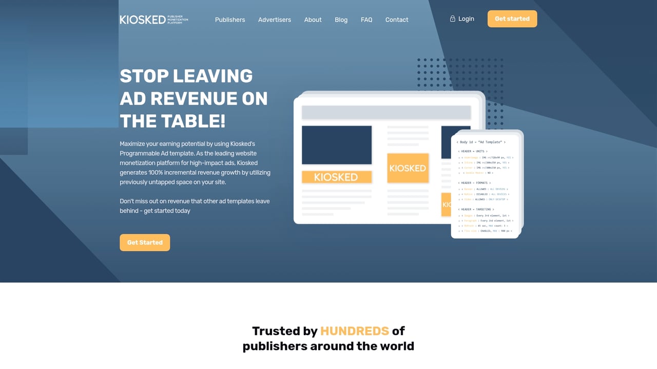 Screenshot of Kiosked website