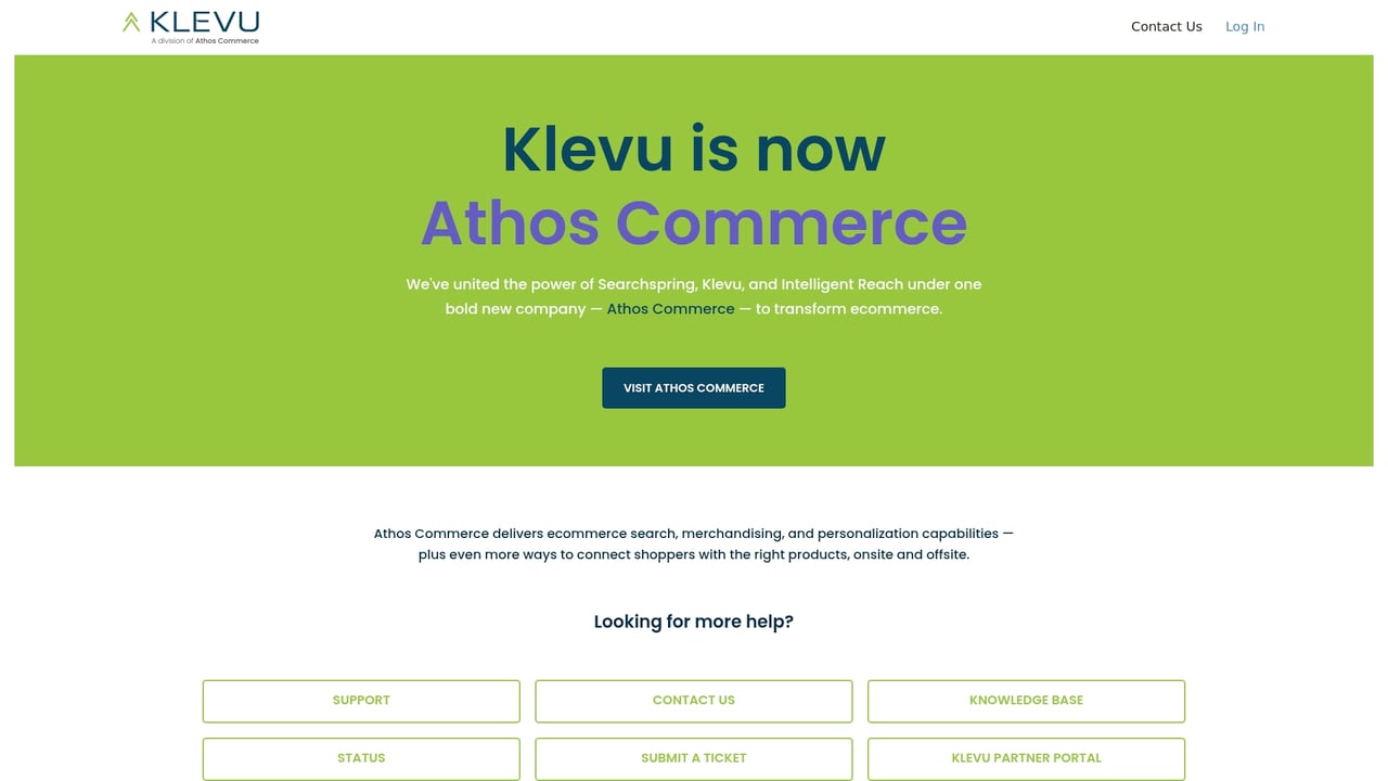 Screenshot of Klevu website