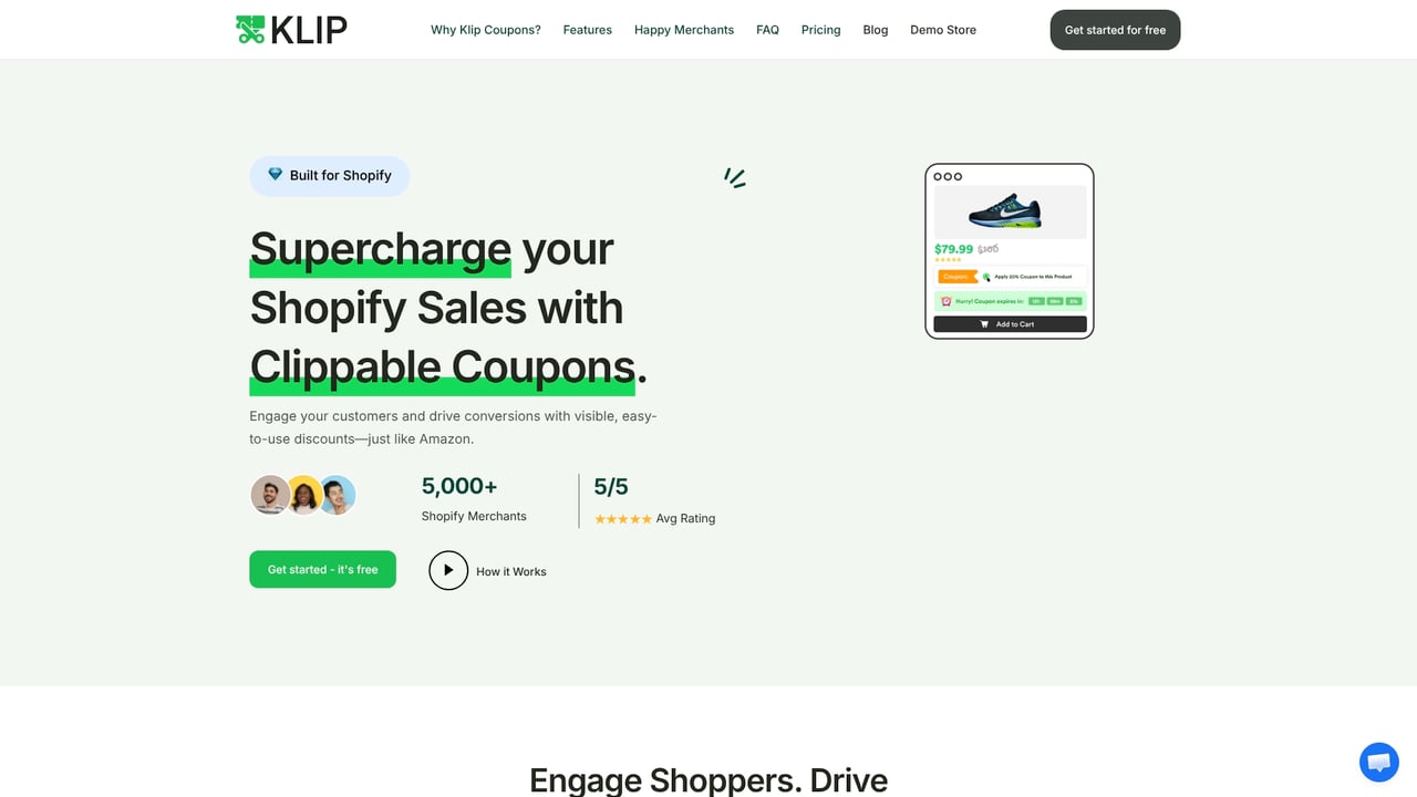 Screenshot of Klip website