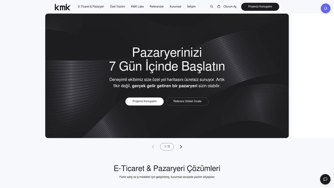 Screenshot of KMK website