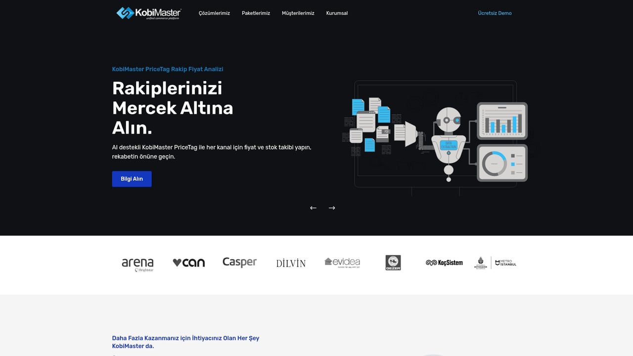 Screenshot of KobiMaster website