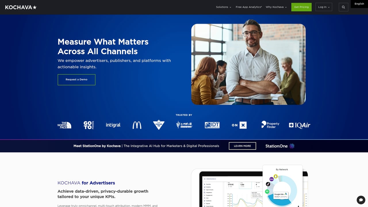 Screenshot of Kochava website