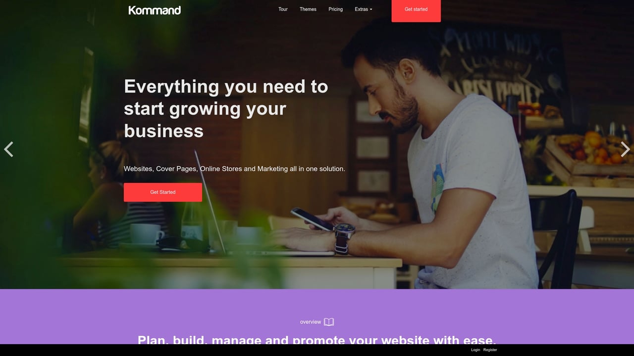 Screenshot of Kommand website