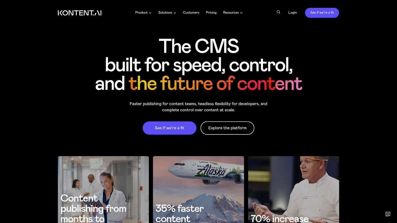 Screenshot of Kontent.ai website