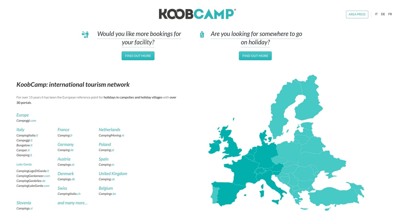 Screenshot of KoobCamp website