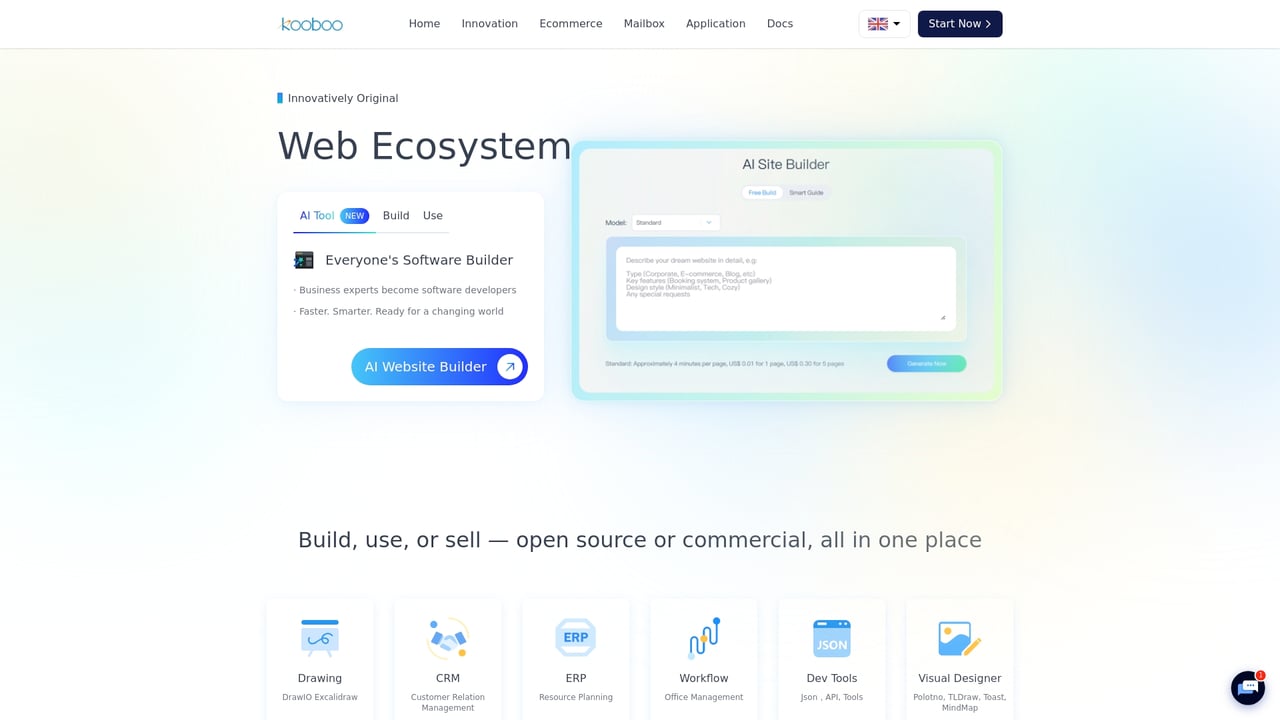 Screenshot of Kooboo CMS website