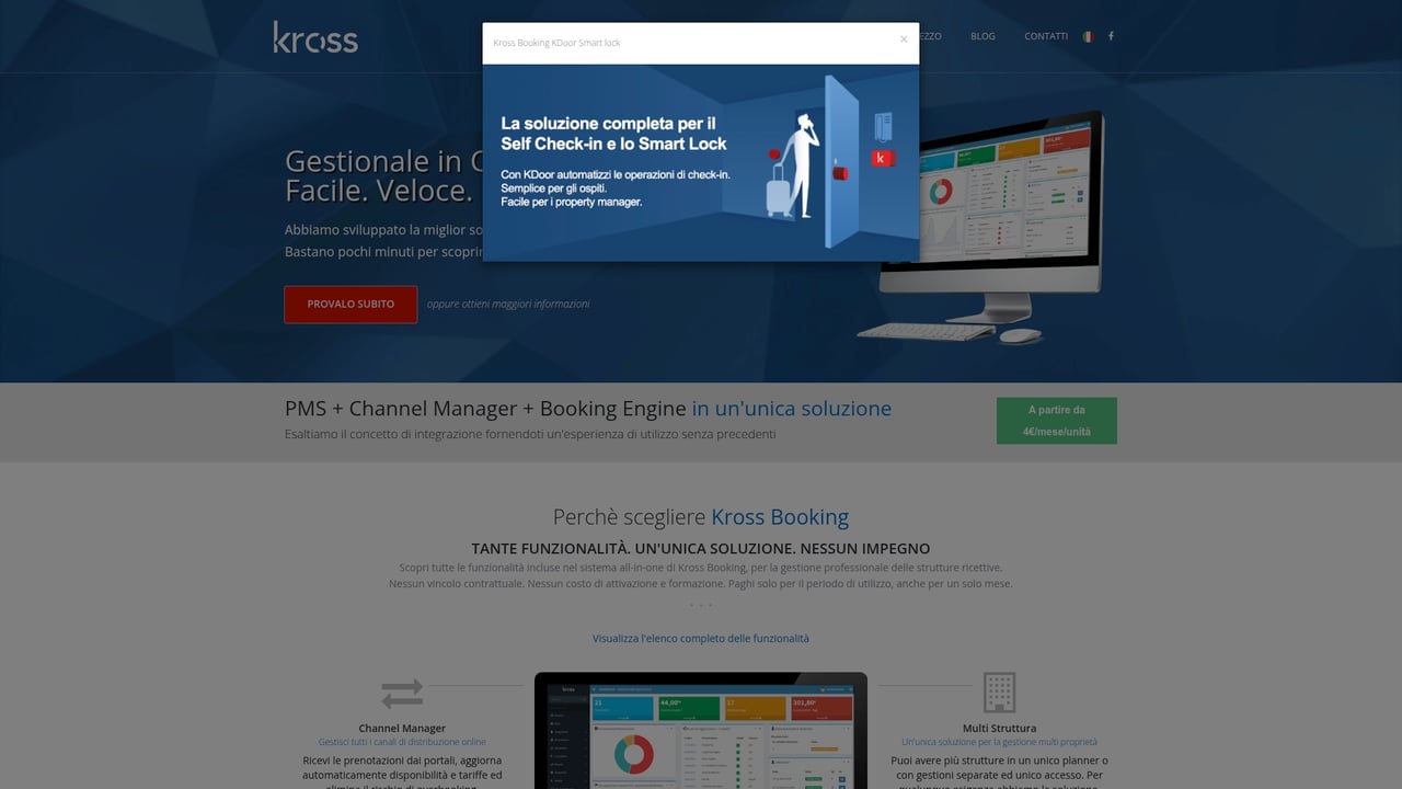 Screenshot of Kross Booking website