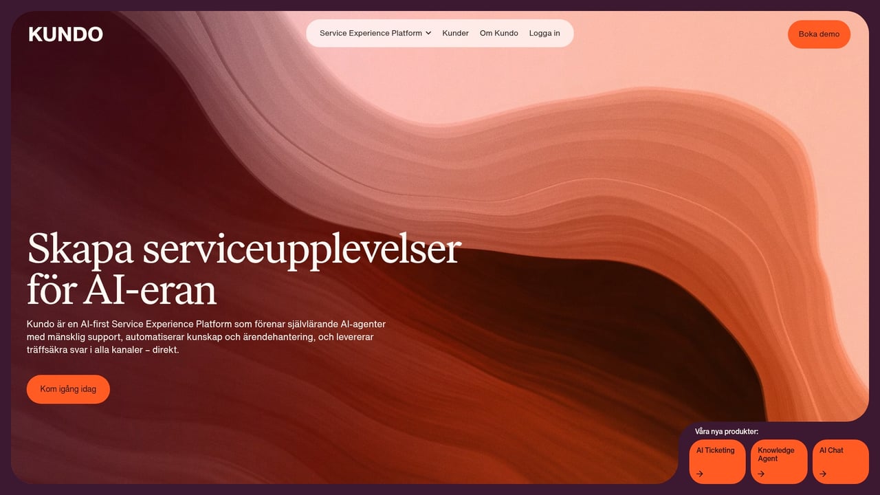 Screenshot of Kundo website