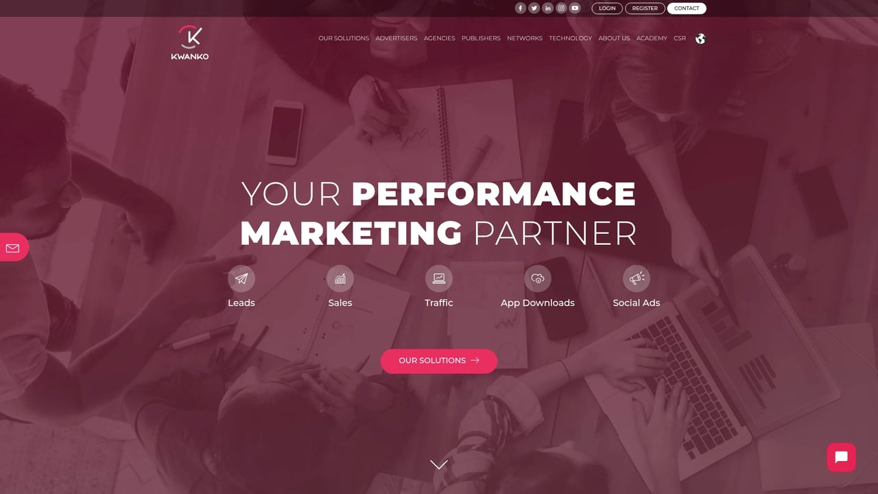 Screenshot of Kwanko website