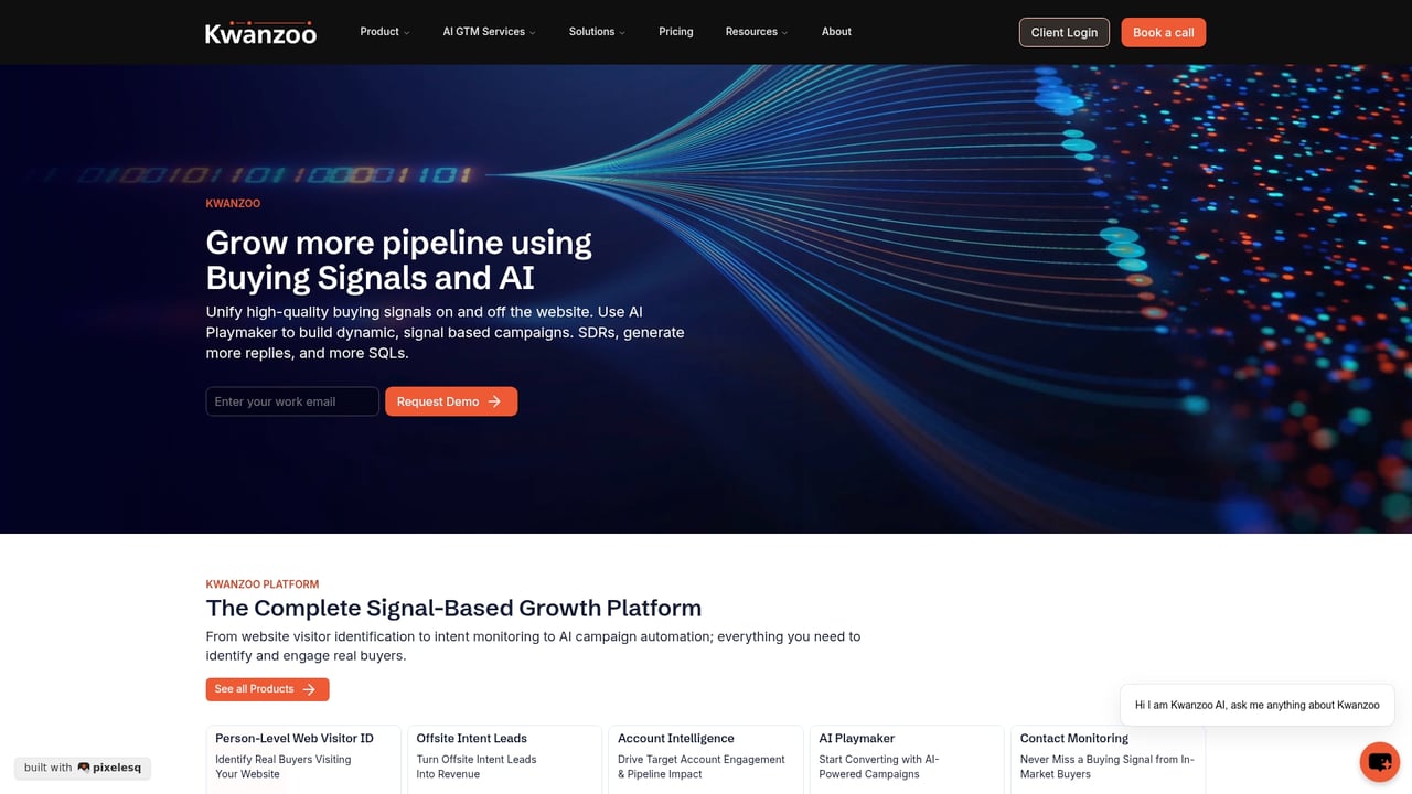 Screenshot of Kwanzoo website