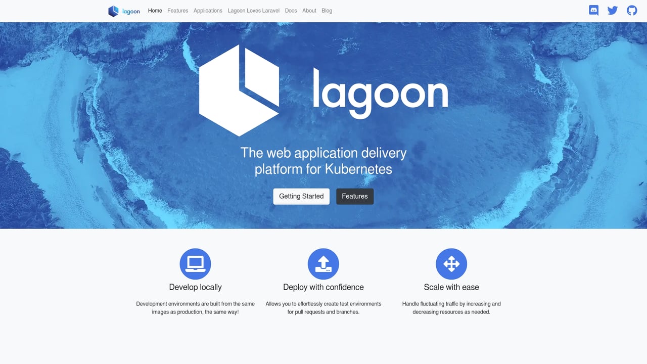 Screenshot of Lagoon website