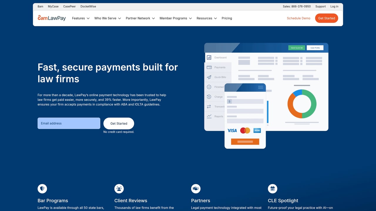 Screenshot of LawPay website