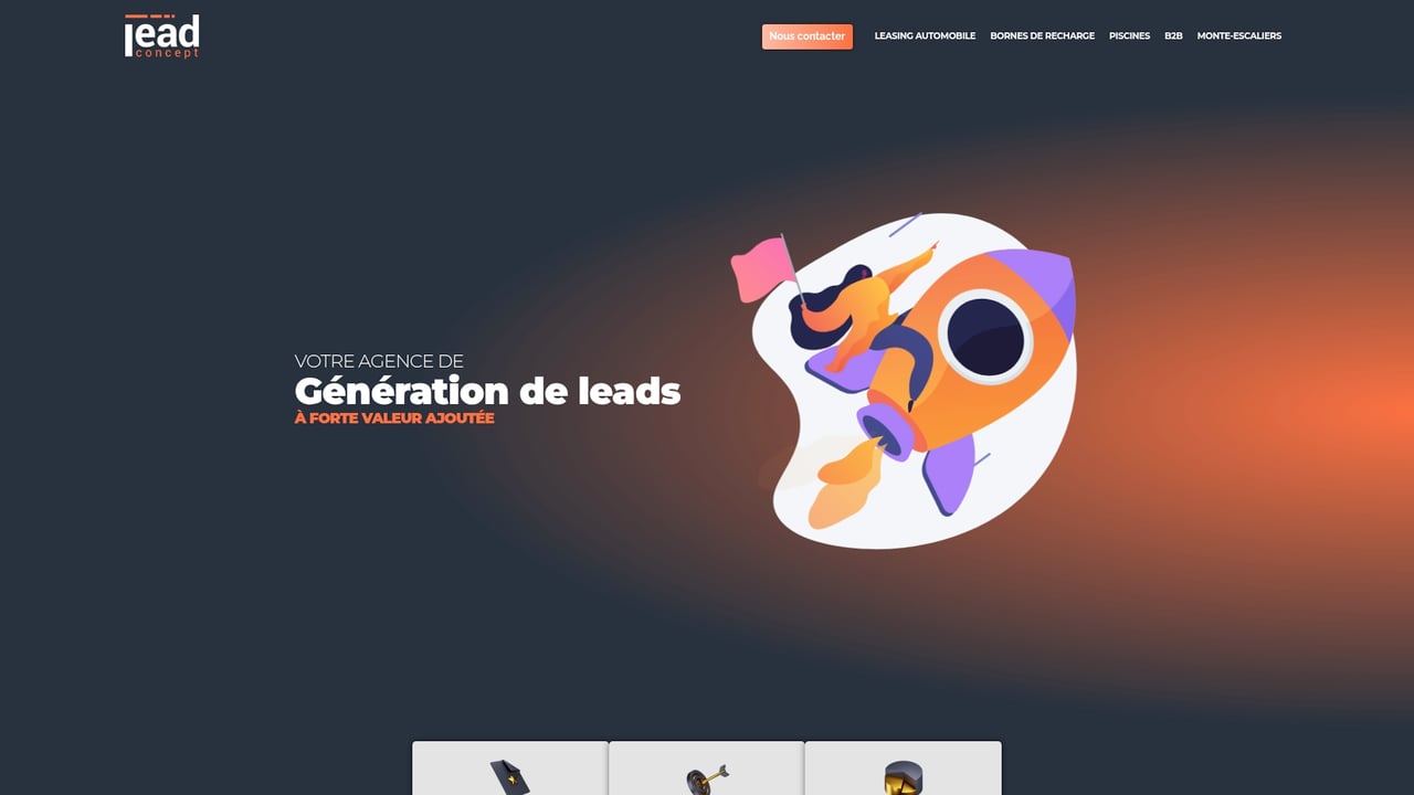 Screenshot of Lead Concept website