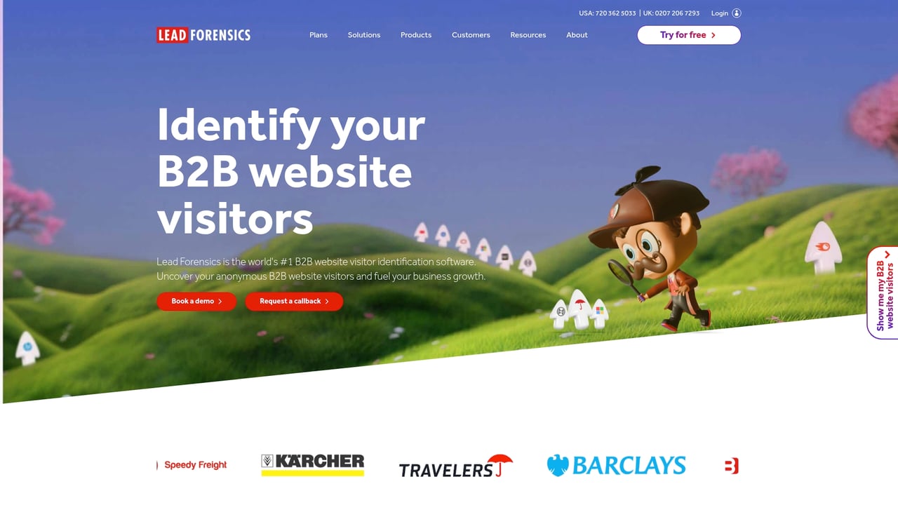 Screenshot of Lead Forensics website