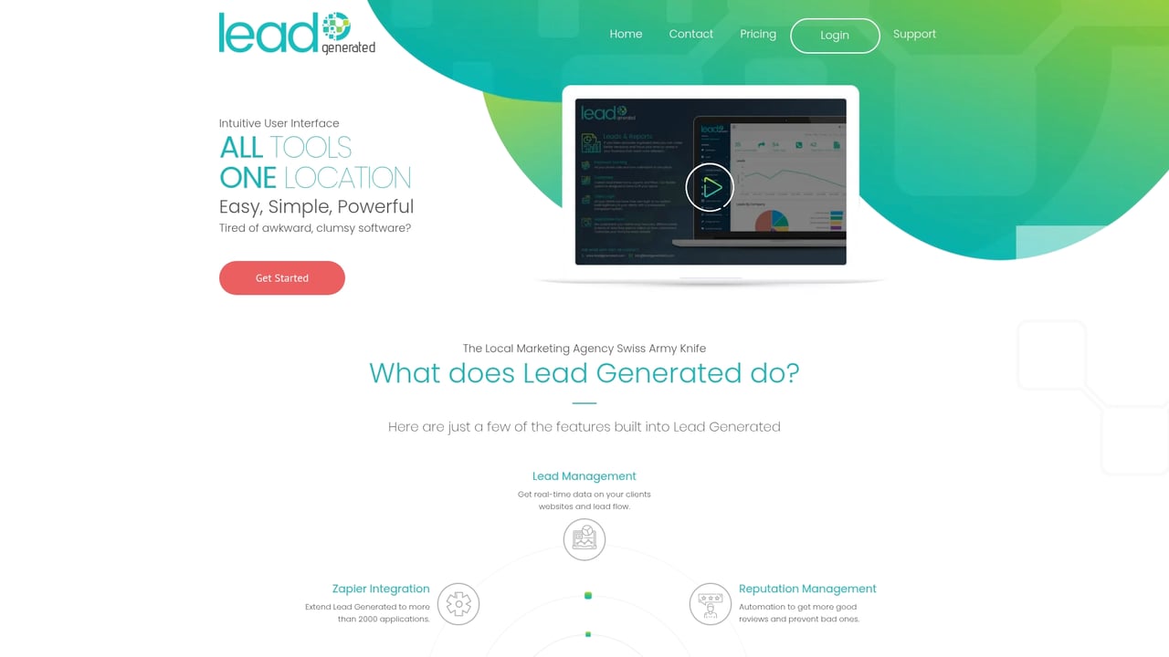 Screenshot of Lead Generated website