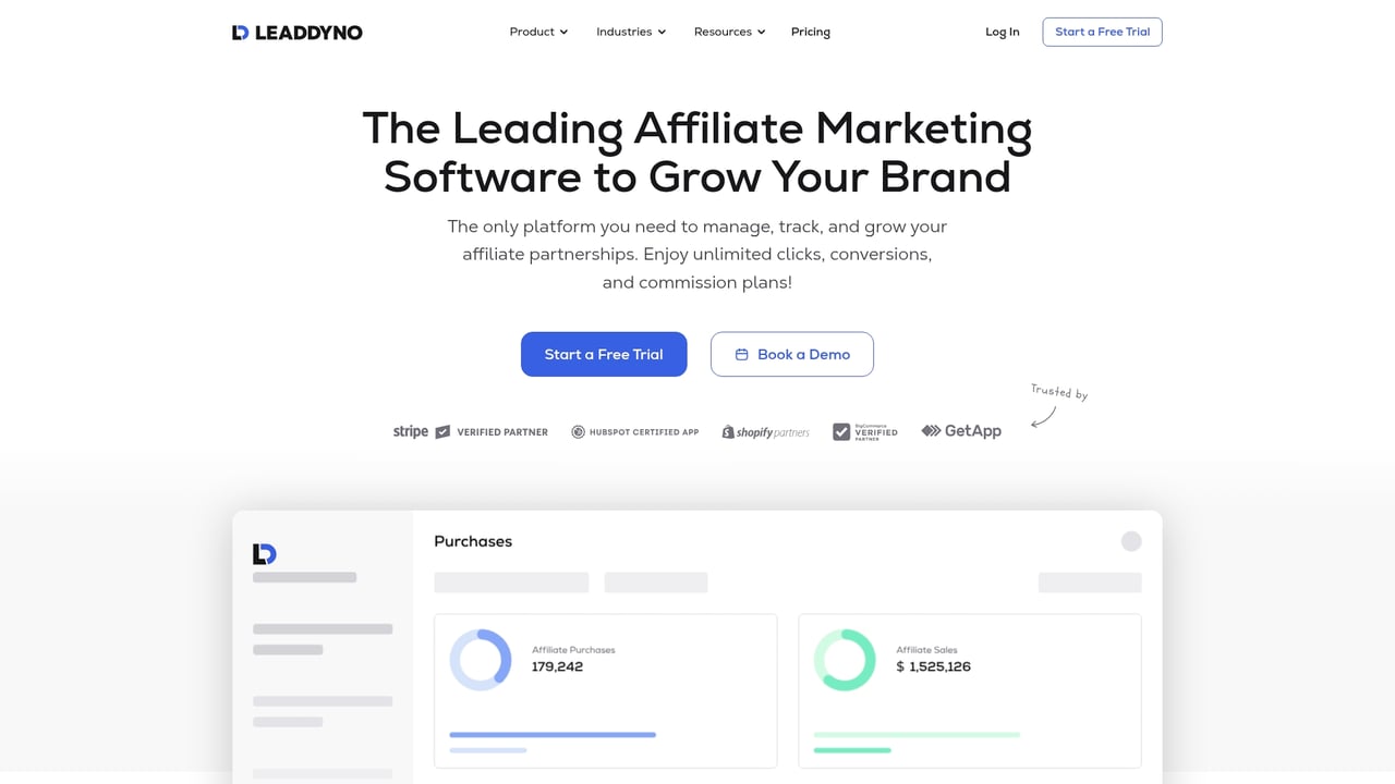 Screenshot of LeadDyno website