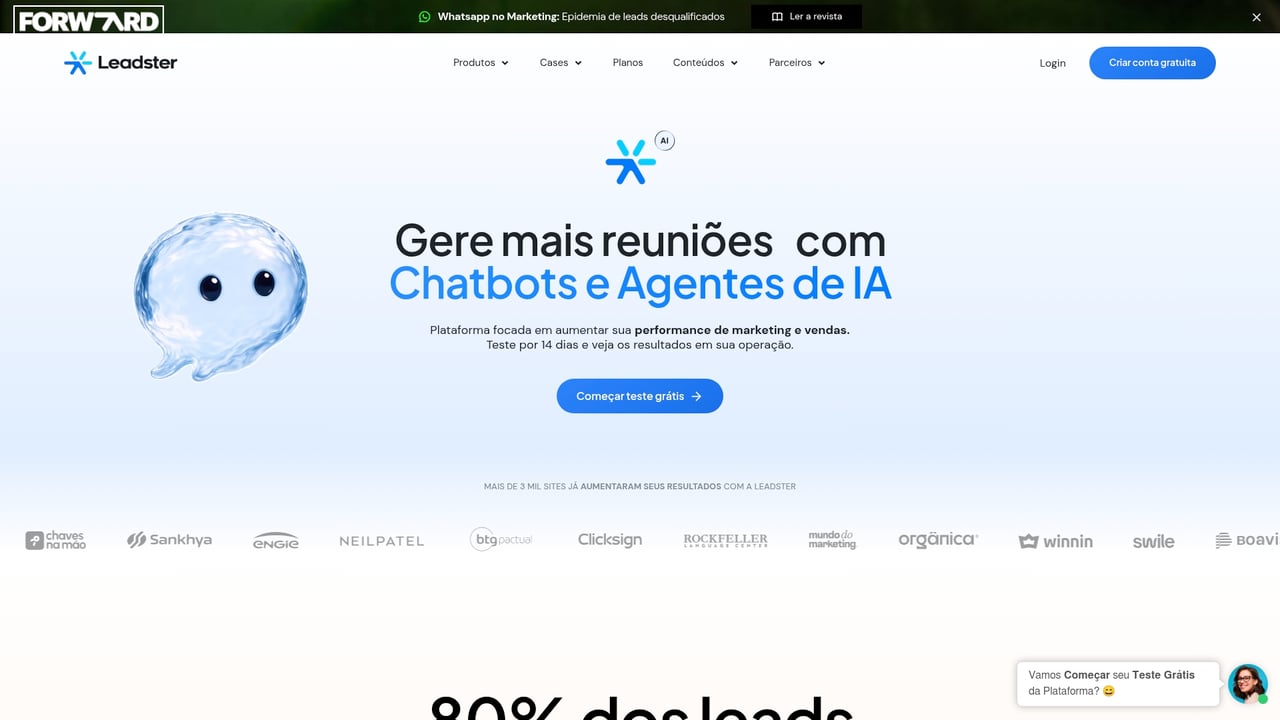 Screenshot of Leadster website