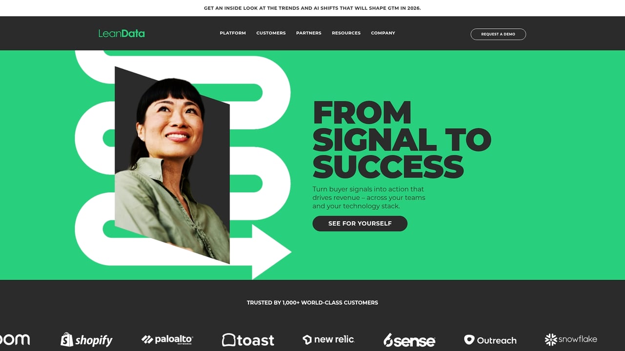 Screenshot of LeanData website