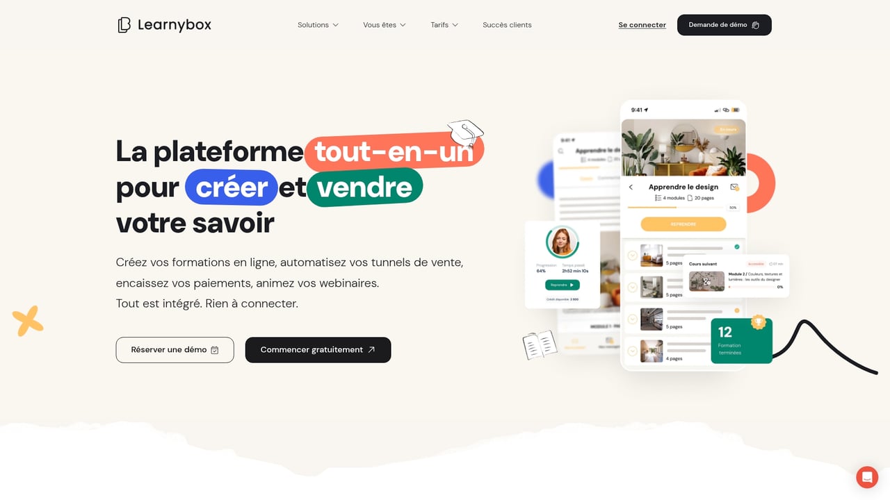 Screenshot of LearnyBox website