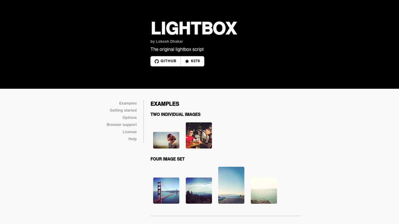 Screenshot of Lightbox website