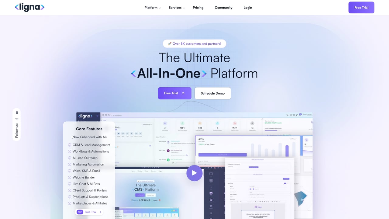 Screenshot of Ligna website