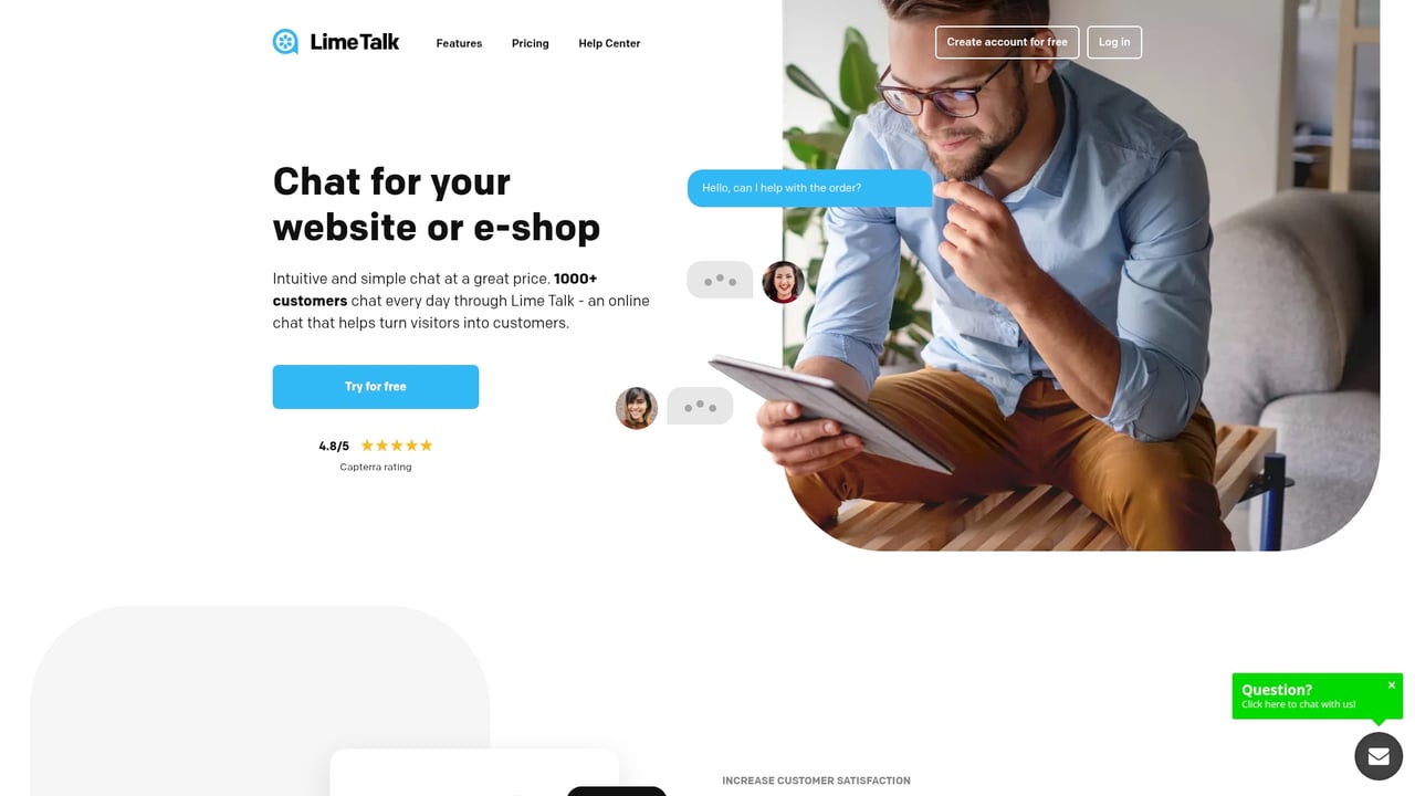 Screenshot of Lime Talk website