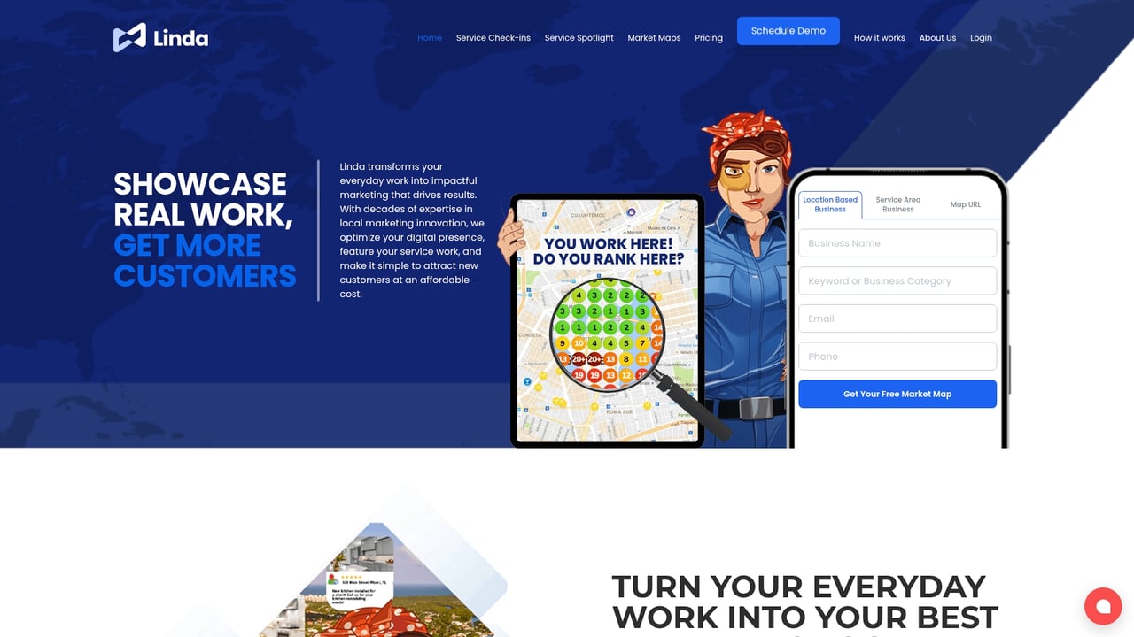 Screenshot of Linda website