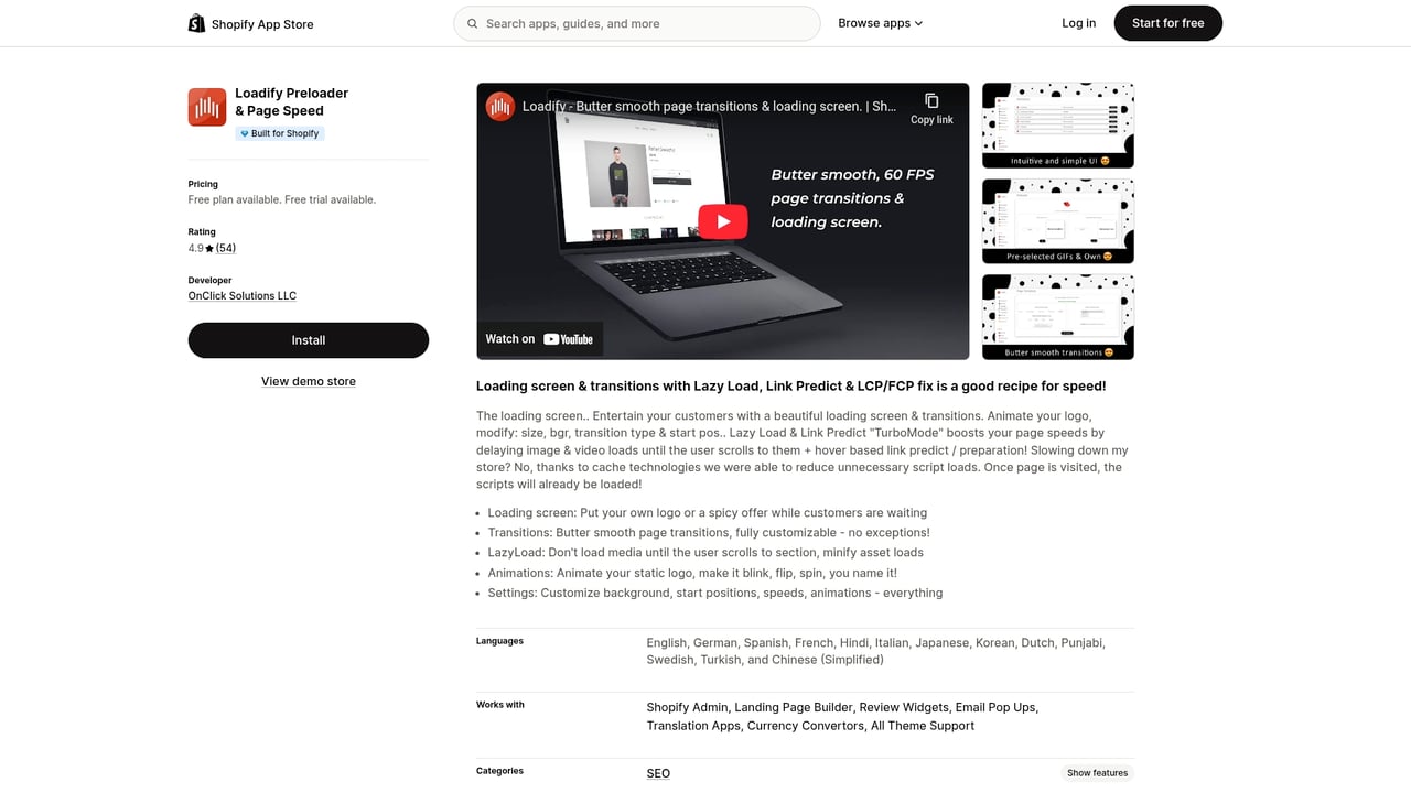 Screenshot of Loadify website