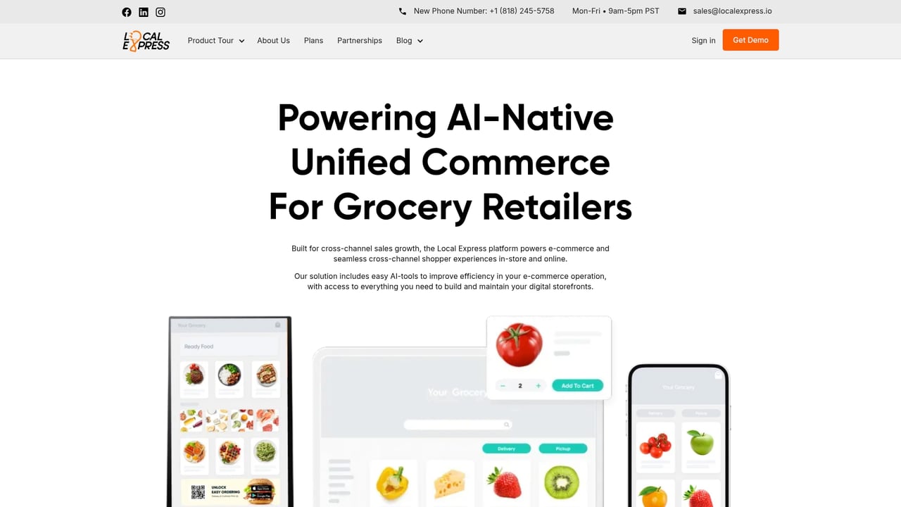 Screenshot of LocalExpress website